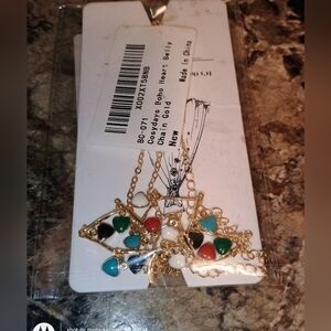 Gold Multicolor Boho Heart Belly Chain Gold New In Pack